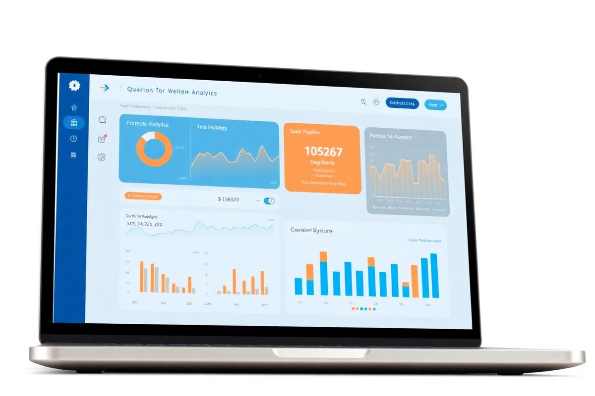 Dashboard de analítica de tu negocio en laptop